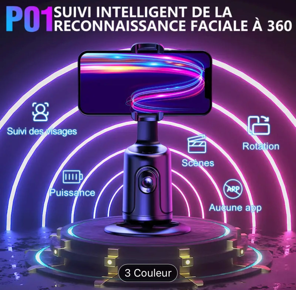 Gimbal de Suivi Automatique de Visage 360°