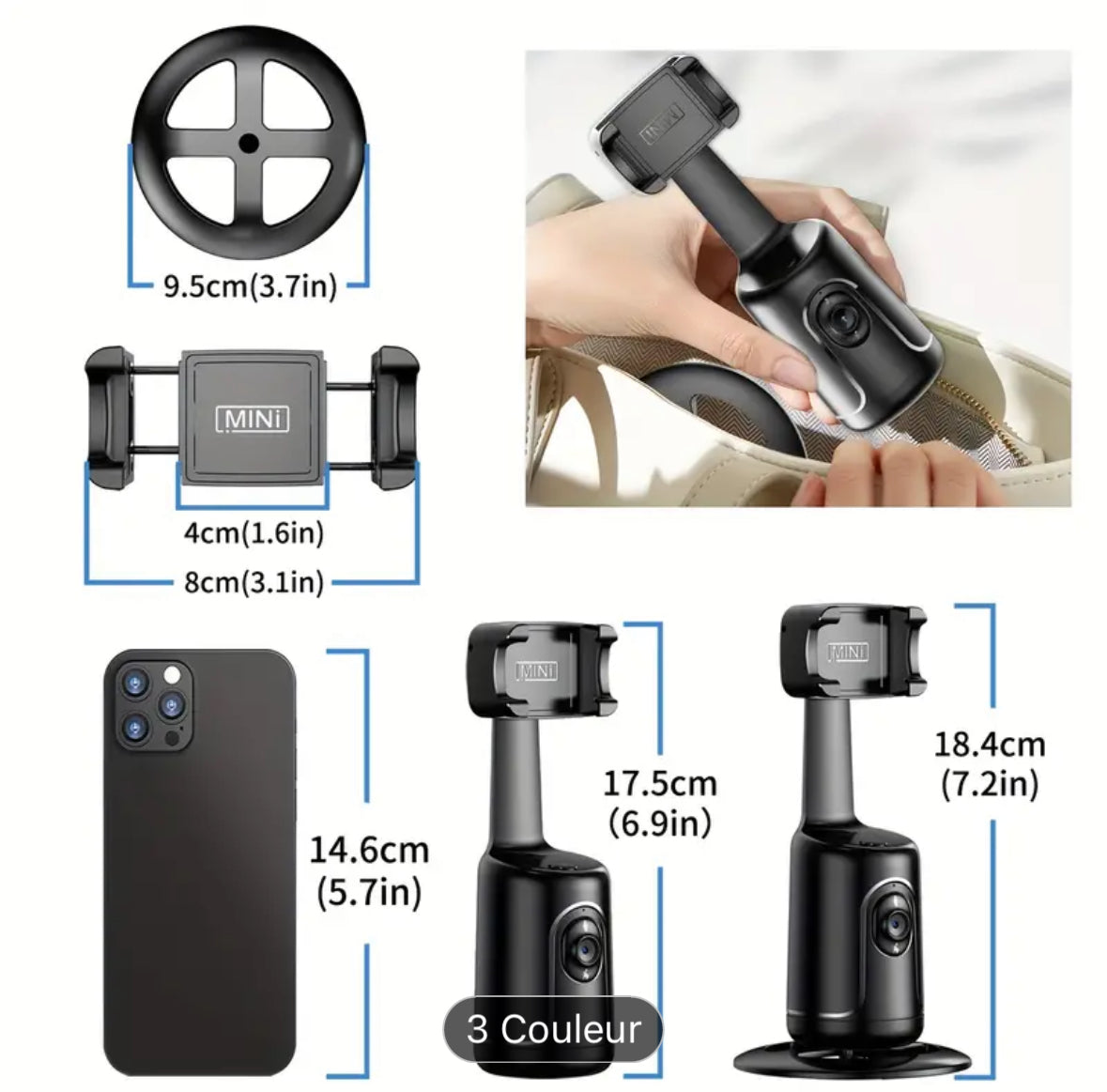 Gimbal de Suivi Automatique de Visage 360°